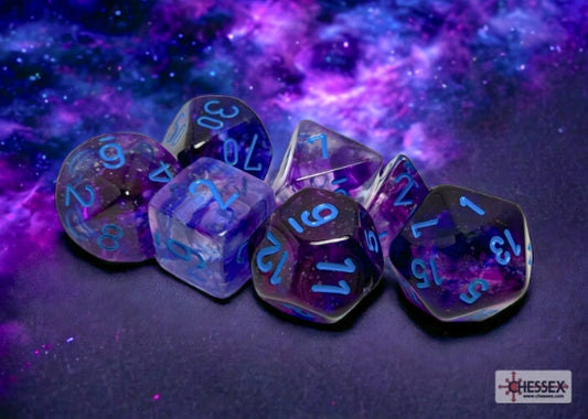 Chessex Nebula Nocturnal/blue Luminary Polyhedral 7-Dice Set - alternate product view