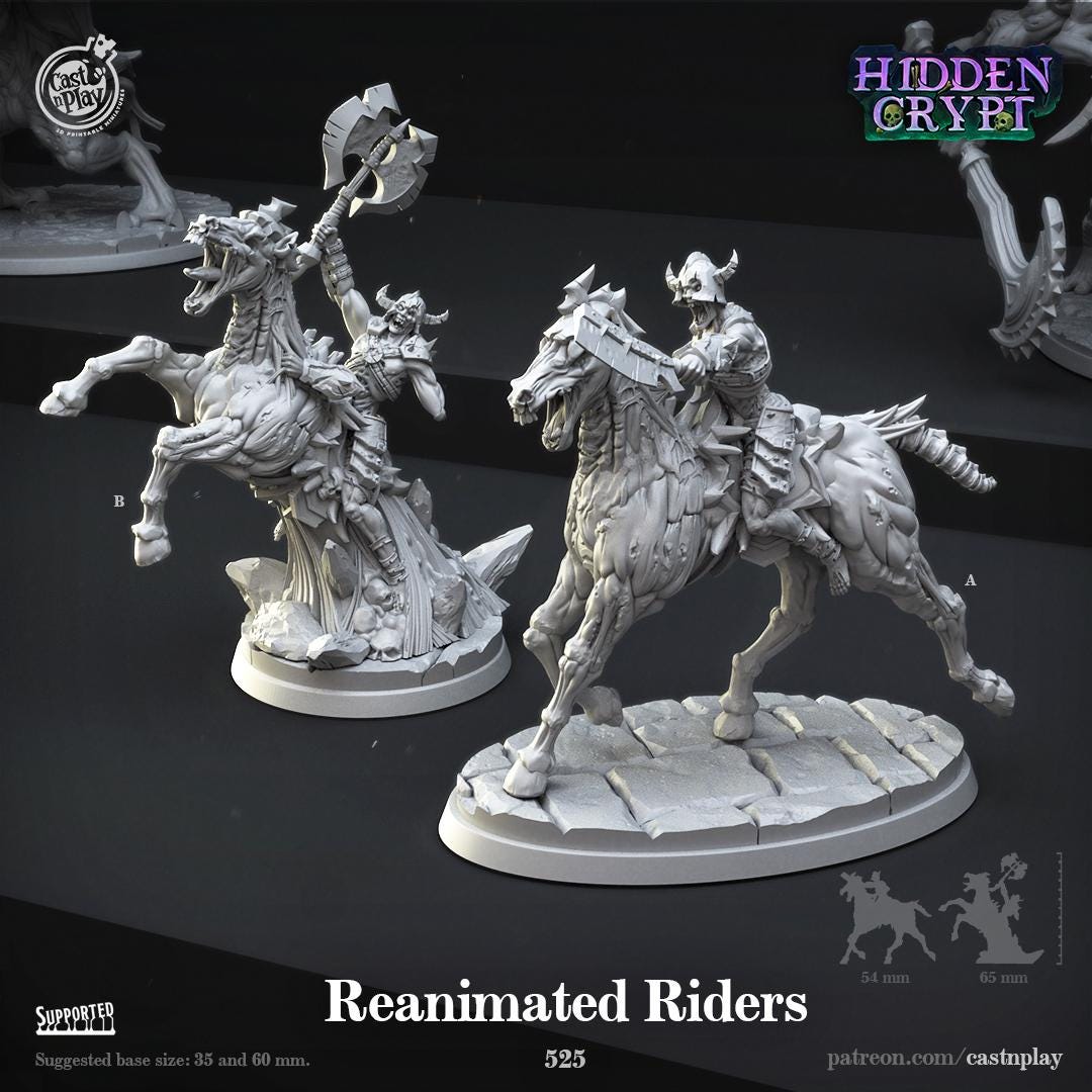 Undead Mount Miniature - resin tabletop miniature front view