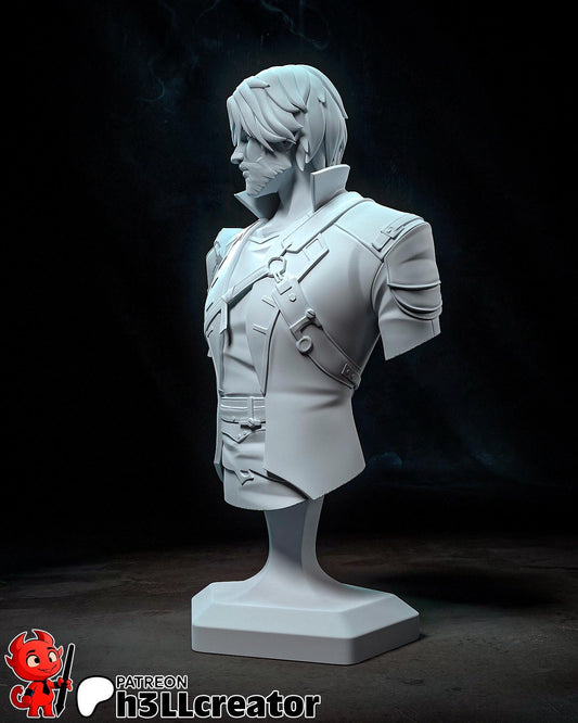 Jayce Bust - Arcane - resin tabletop miniature alternate angle