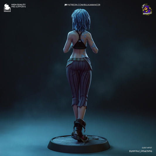 Jinx Broken Figure - Arcane - resin tabletop miniature alternate angle