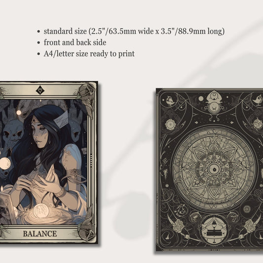 Deck of many things - printable tabletop RPG resource preview
