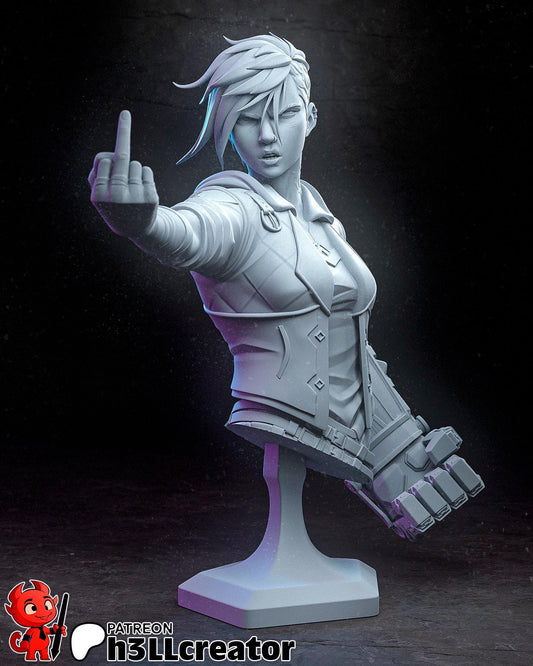 Vi Bust - Arcane - resin tabletop miniature alternate angle