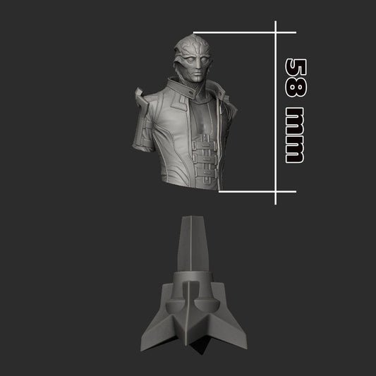Thane Krios Bust - Mass Effect - resin tabletop miniature alternate angle