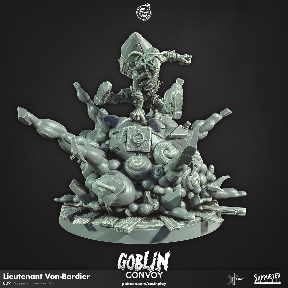 Goblin Chief Miniature - resin tabletop miniature front view