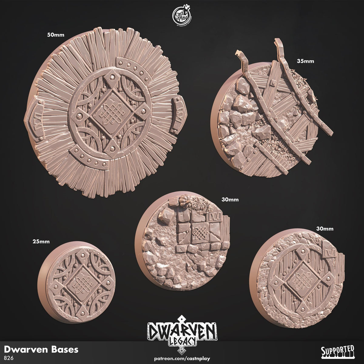 Dwarven Legacy Miniature Bases - resin tabletop miniature front view