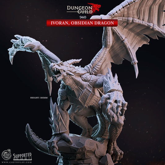 Black Dragon Miniature - resin tabletop miniature alternate angle