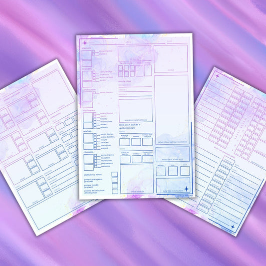 Character Sheet - printable tabletop RPG resource preview