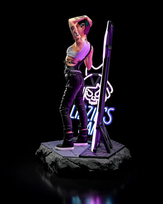 Judy Alvarez Figure - Cyberpunk 2077 - resin tabletop miniature alternate angle