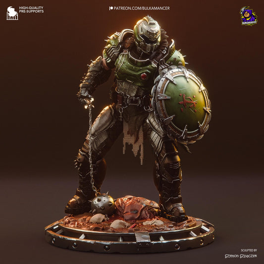 Doom Slayer Figure - resin tabletop miniature alternate angle