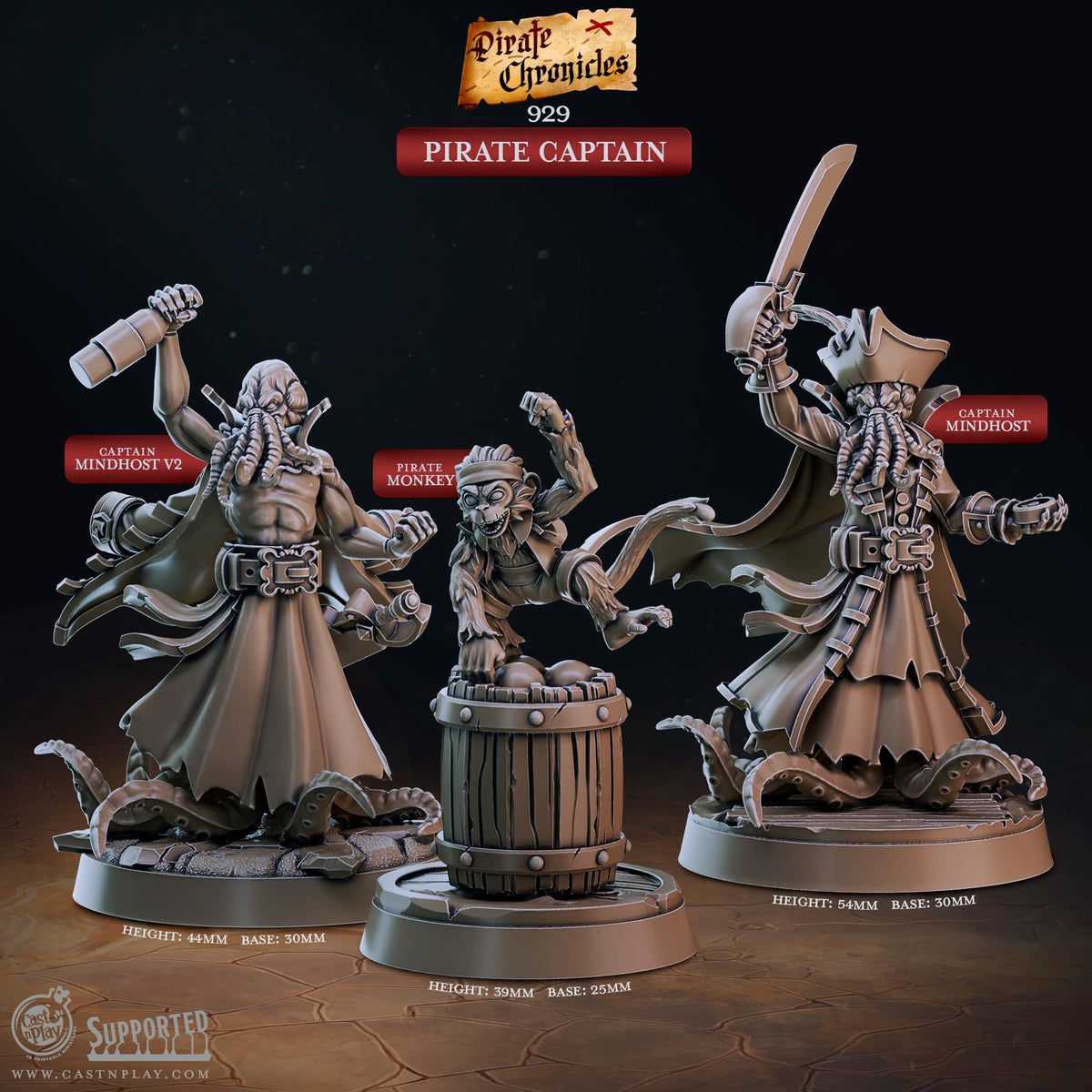 Mind Flayer Hadozee Miniature - resin tabletop miniature front view