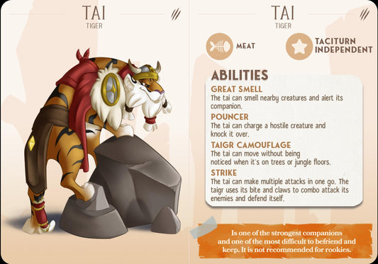 Tiger Animal Companion Miniature - resin tabletop miniature alternate angle
