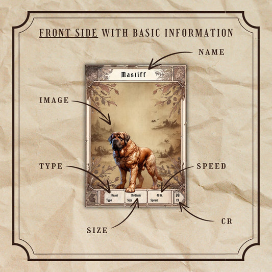 Animal Companion Cards - resin tabletop miniature alternate angle
