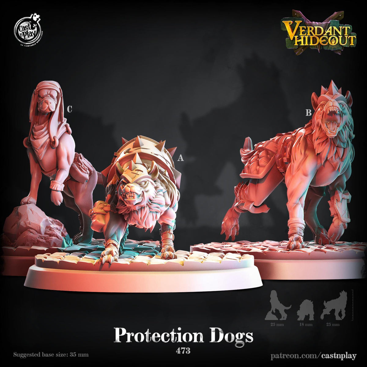 Animal Companion Miniature - resin tabletop miniature front view