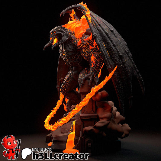 Balrog Figure - The Lord of the Rings - resin tabletop miniature alternate angle