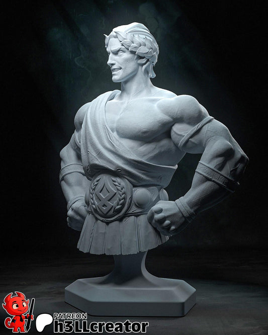 Theseus Bust - Hades - resin tabletop miniature alternate angle