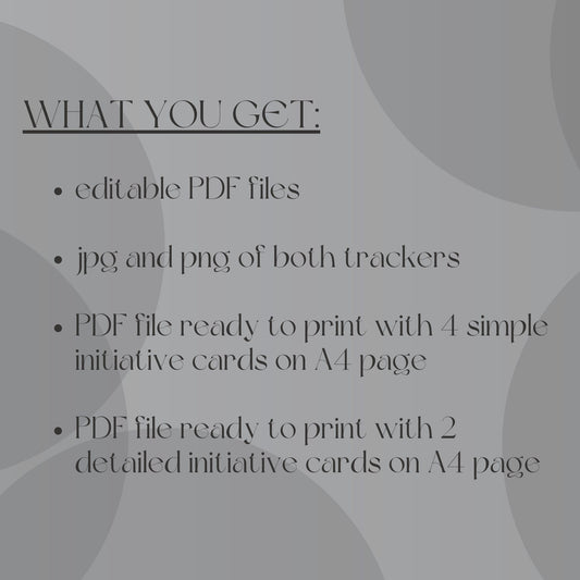Fillable Initiative Tracker Cards - printable tabletop RPG resource preview
