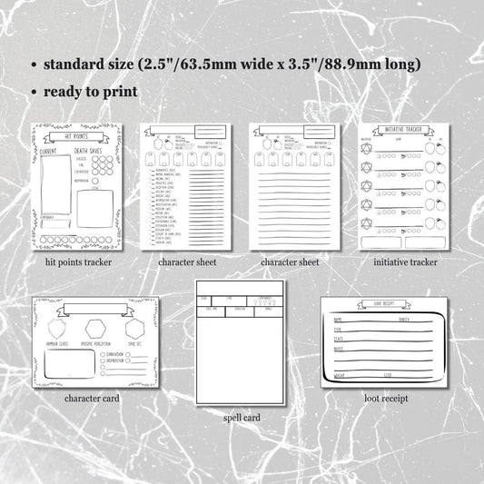 Quick Reference Cards Collection - printable tabletop RPG resource preview
