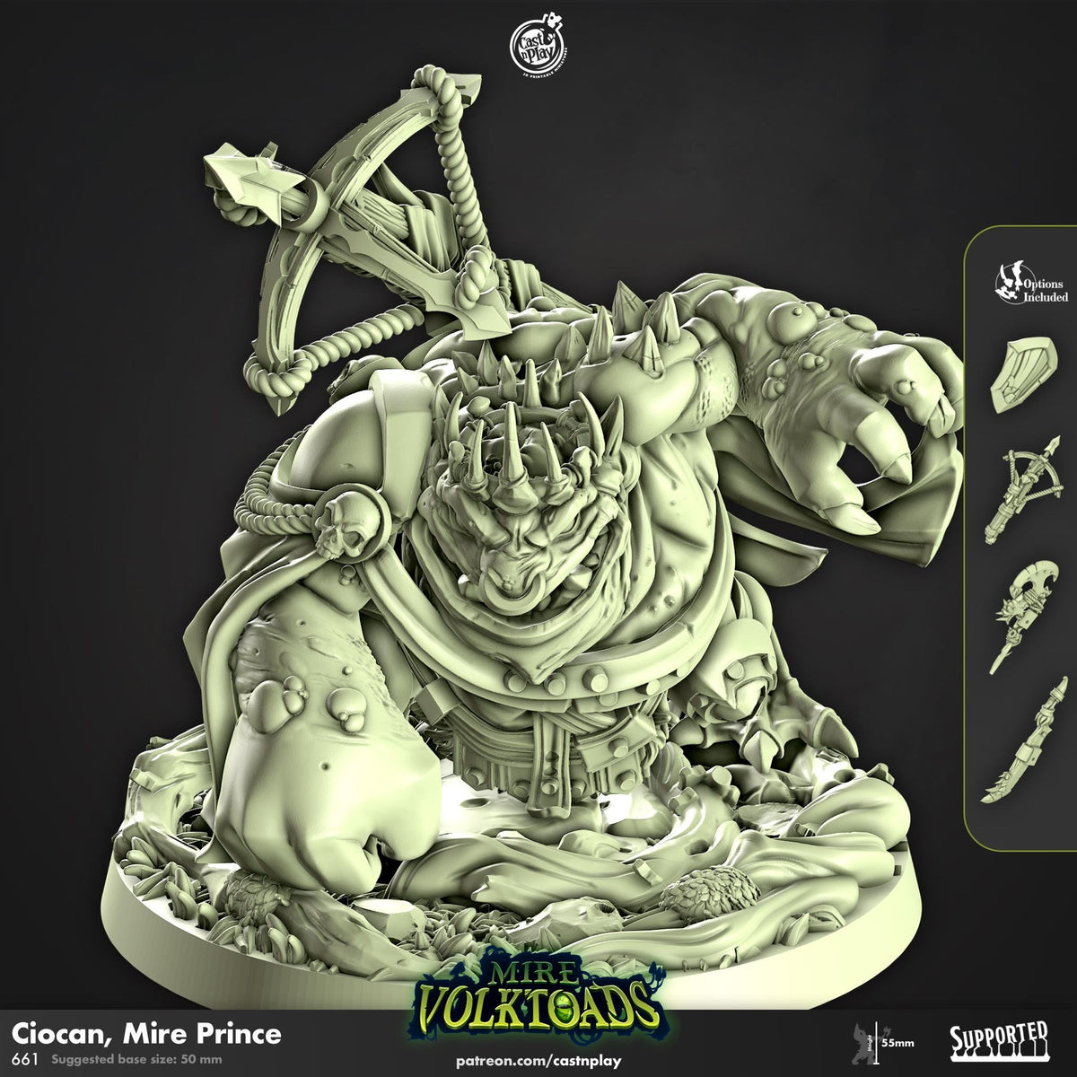 Grung Ranger Miniature - resin tabletop miniature front view