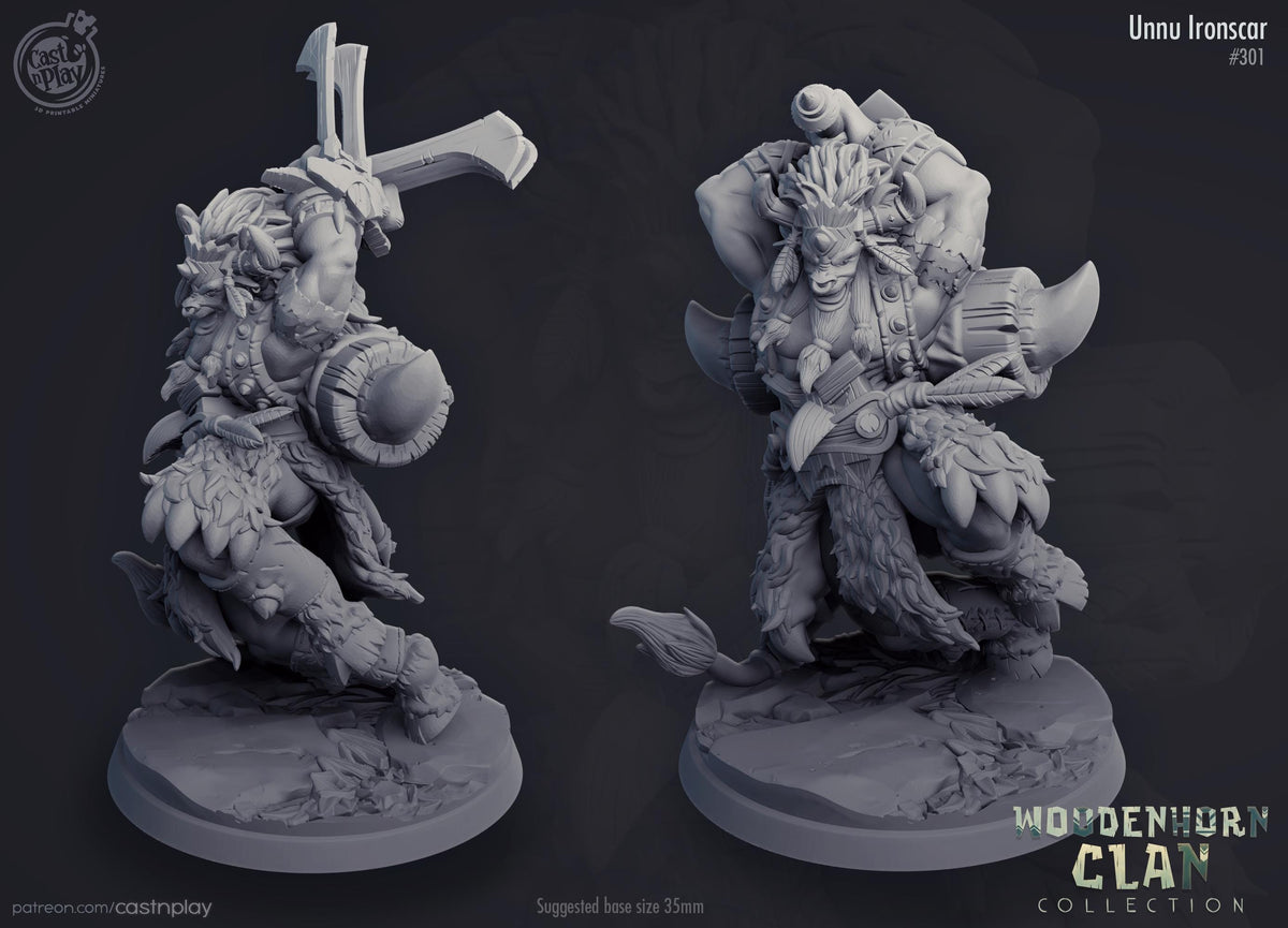 Minotaur Fighter Miniature - resin tabletop miniature front view