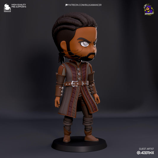 Wyll Chibi Figure - Baldur's Gate 3 - resin tabletop miniature alternate angle