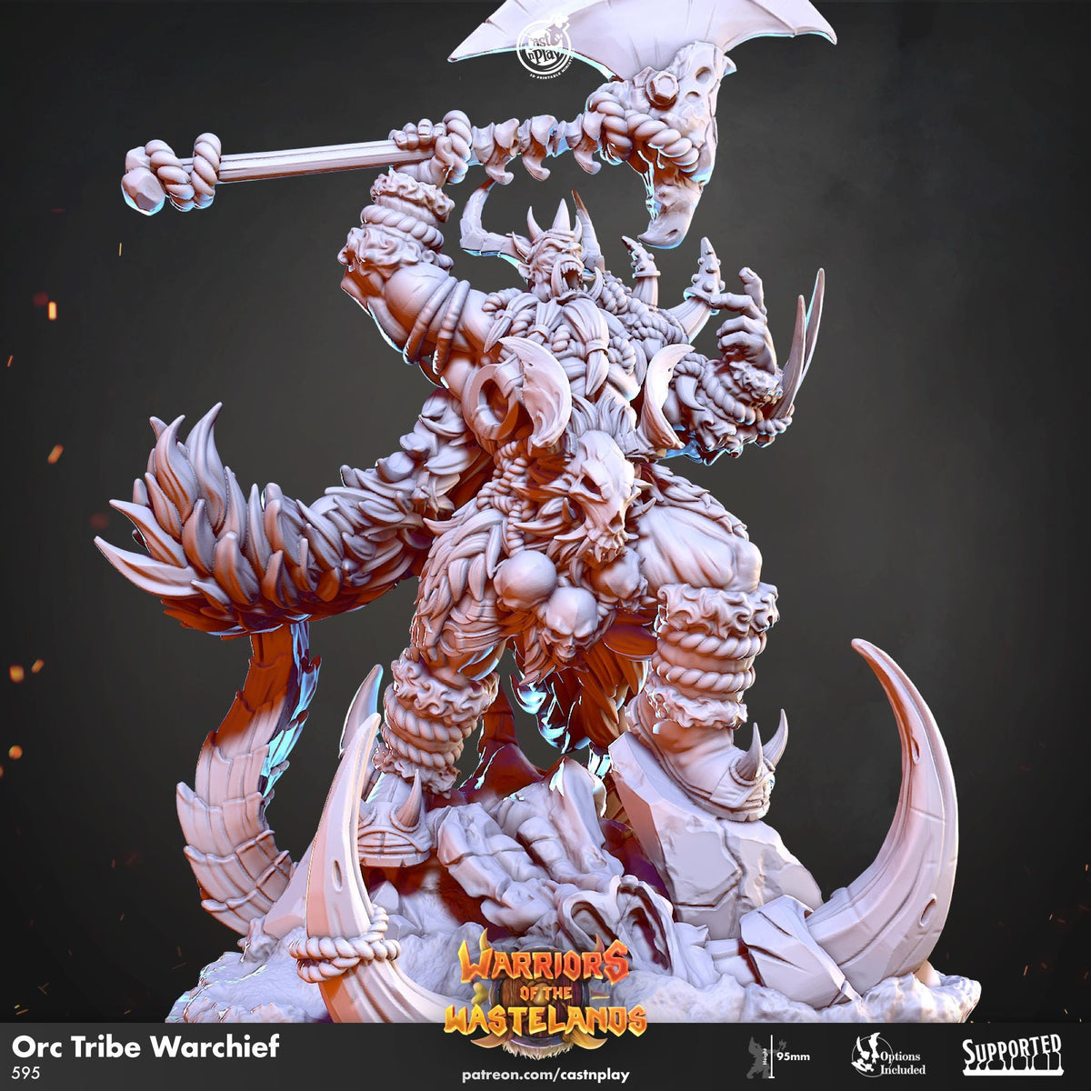 Orc Chief Miniature - resin tabletop miniature front view