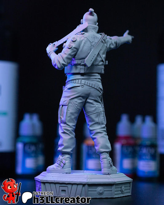 Jackie Welles Figure - Cyberpunk 2077 - resin tabletop miniature alternate angle