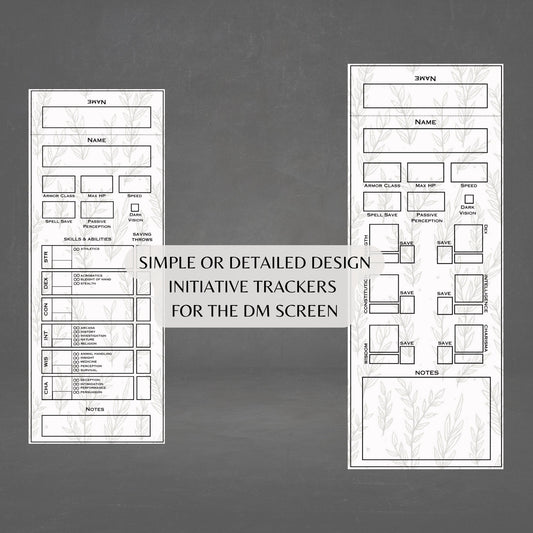 Fillable Initiative Tracker Cards - printable tabletop RPG resource preview
