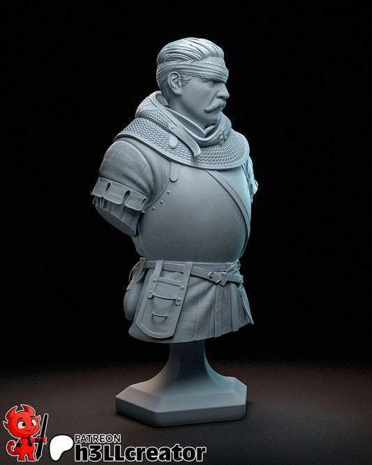 Jan Zizka Bust - Kingdom Come: Deliverance 2 - resin tabletop miniature alternate angle
