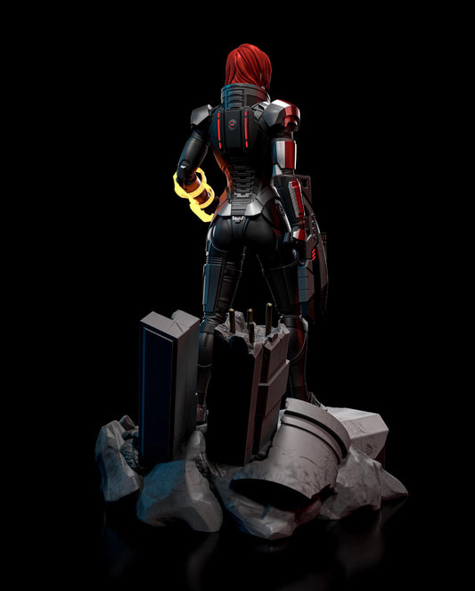 Commander Shepard Figure - Mass Effect - resin tabletop miniature alternate angle