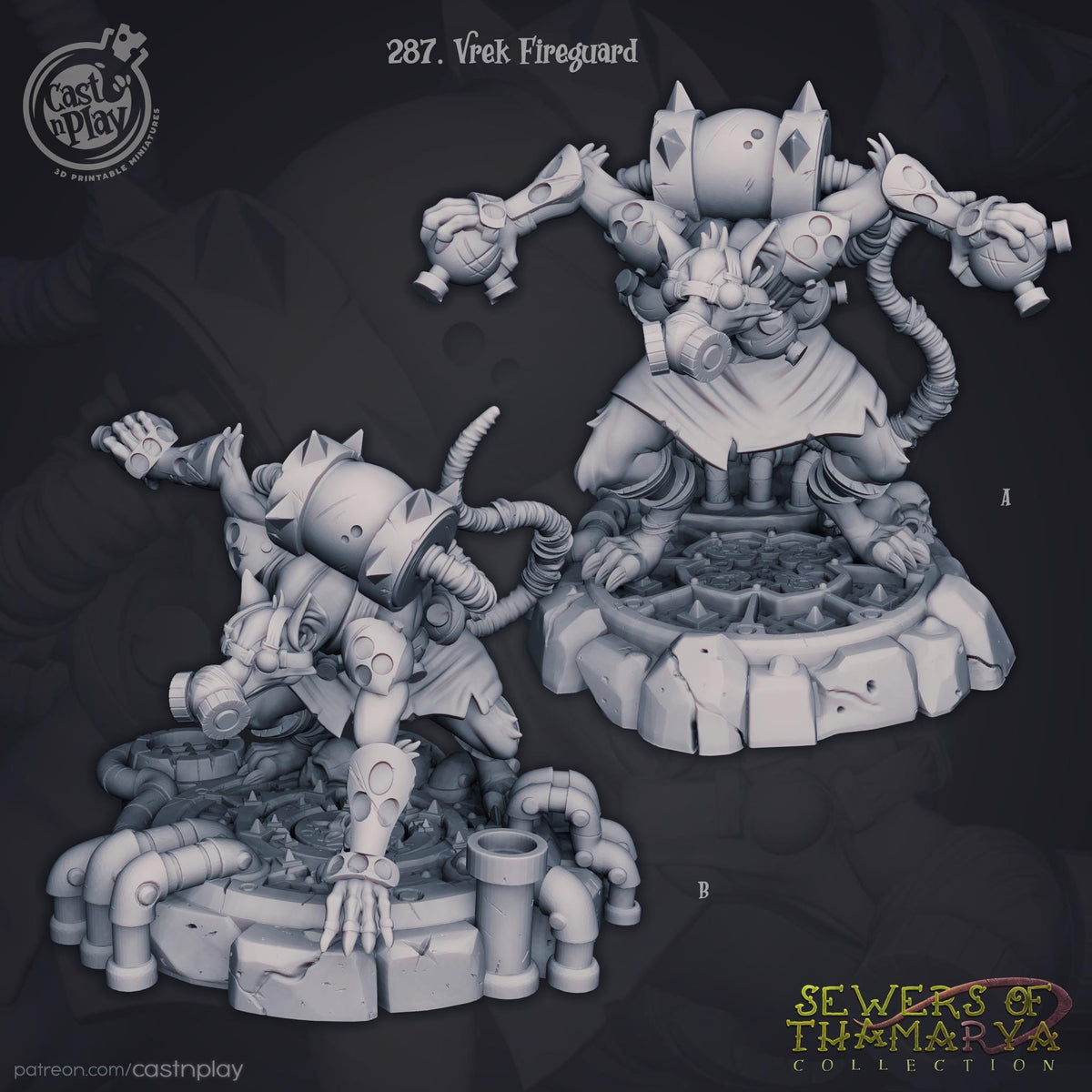 Ratfolk Miniature - resin tabletop miniature front view