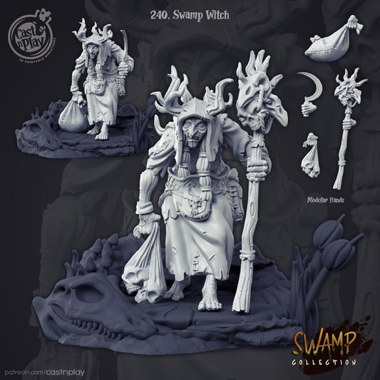 Witch Hag Miniature - resin tabletop miniature alternate angle