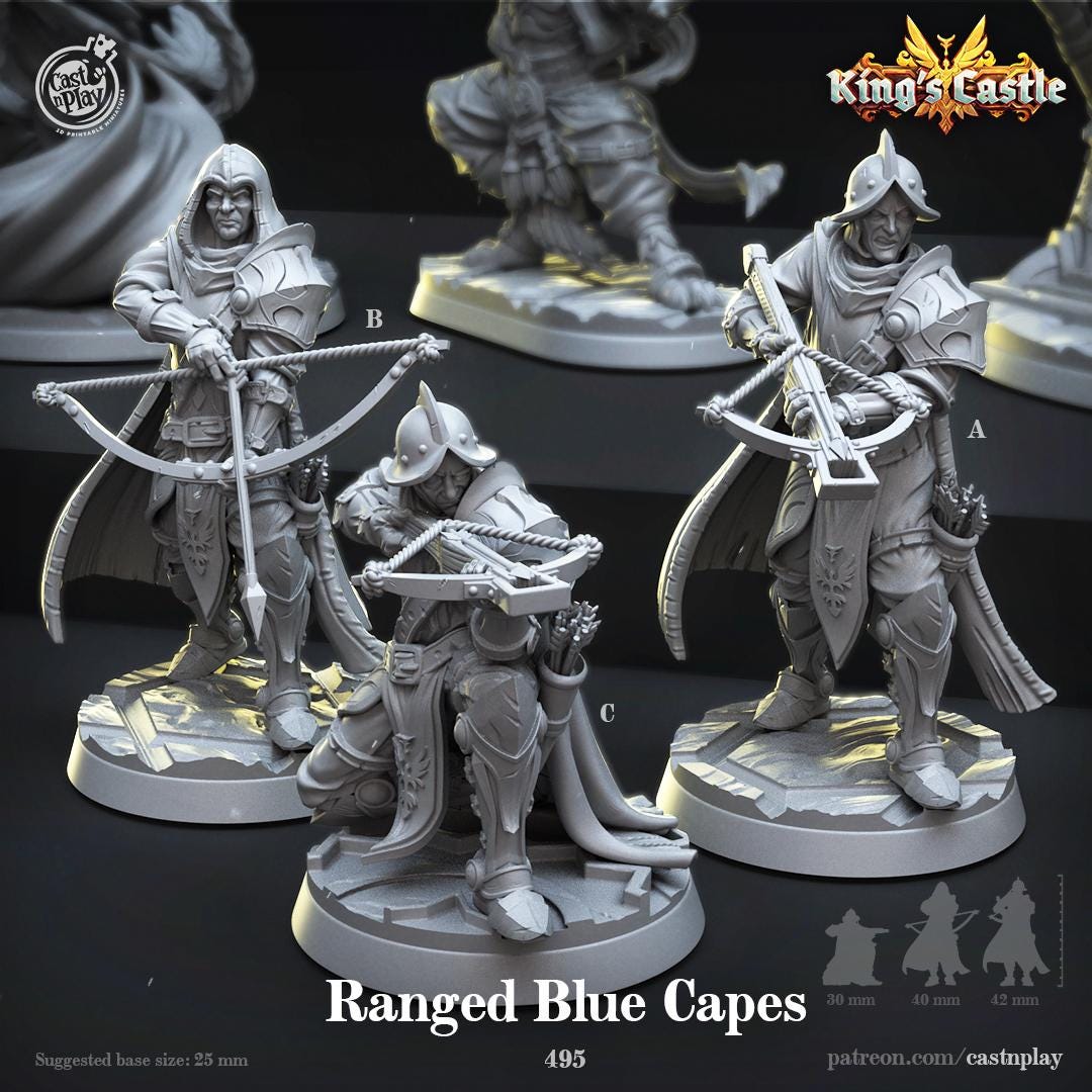 Human Ranger Miniature - resin tabletop miniature front view