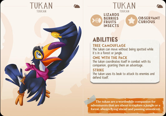 Toucan Bird Animal Companion Miniature - resin tabletop miniature alternate angle