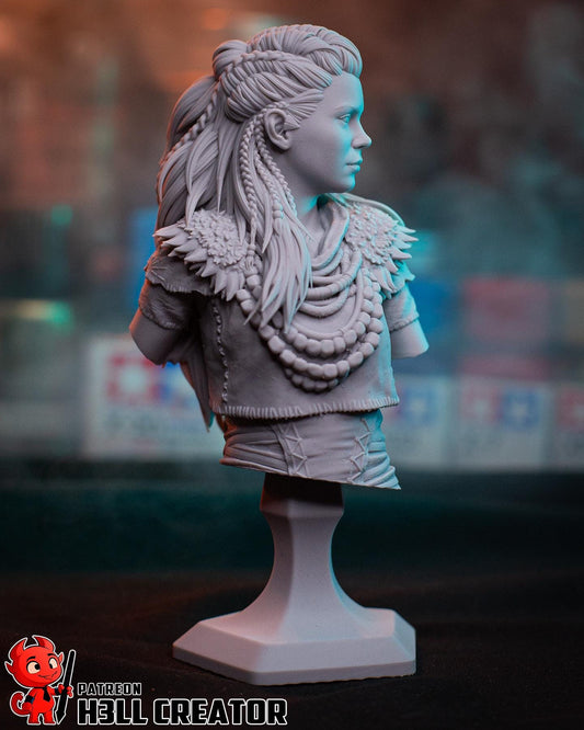 Aloy Horizon Zero Dawn Bust - resin tabletop miniature alternate angle