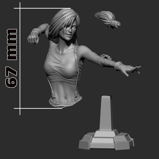 Tifa Lockhart Bust - Final Fantasy VII - resin tabletop miniature alternate angle