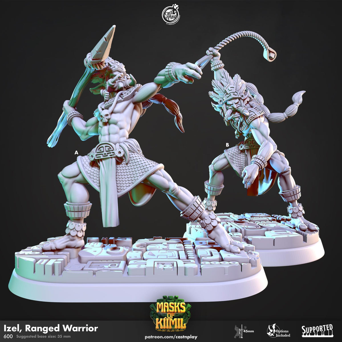 Troll Warrior Miniature - resin tabletop miniature front view