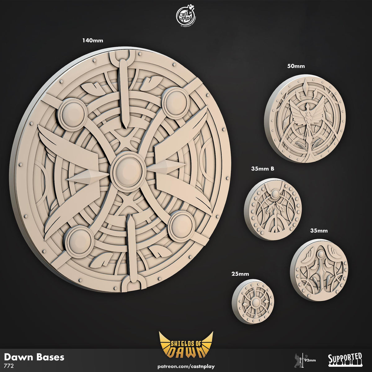 Miniature Bases - resin tabletop miniature front view
