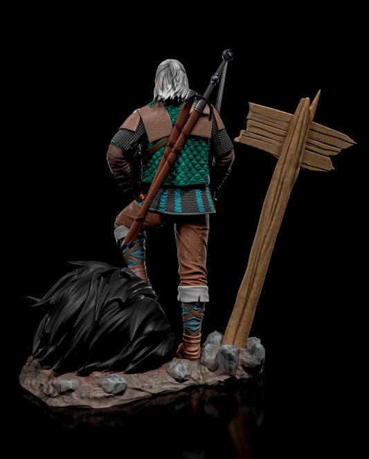 Vesemir The Witcher Figure - resin tabletop miniature alternate angle