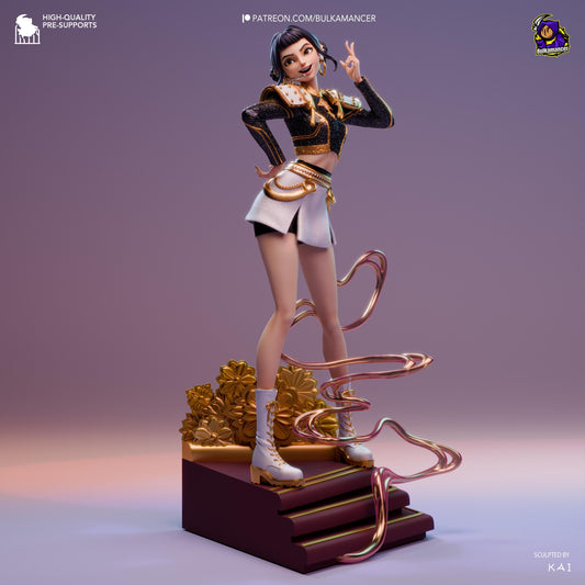 Zoey KPop Demon Hunters Figure - resin tabletop miniature alternate angle