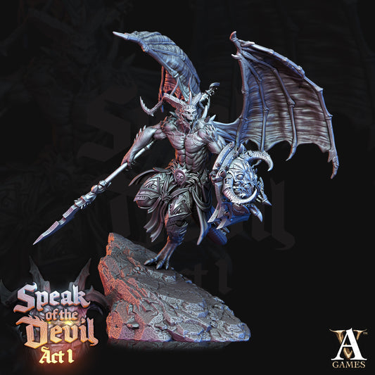Horned Devil Fantasy Miniatures - resin tabletop miniature alternate angle