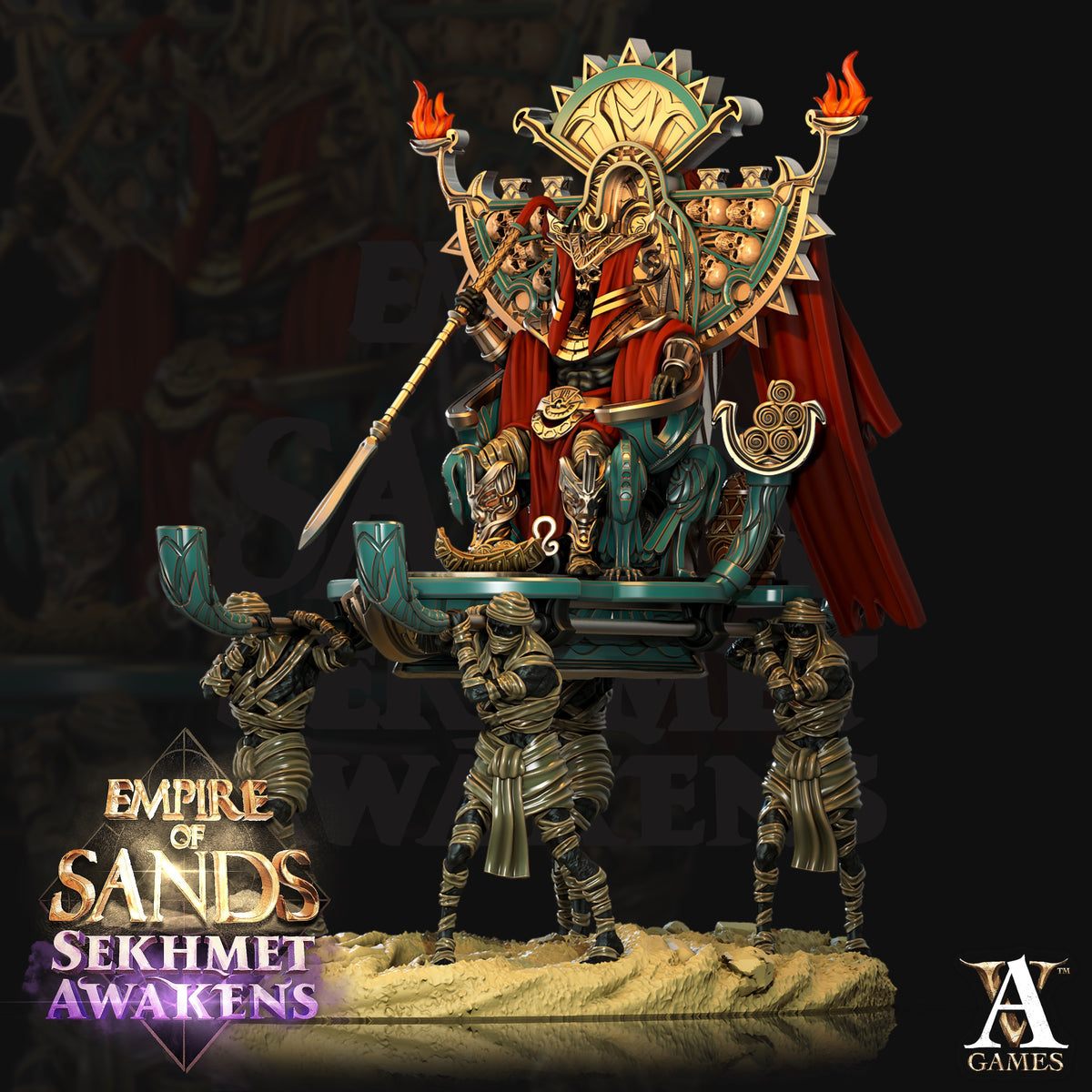 Mummy Lord Egyptian Fantasy Miniatures - resin tabletop miniature alternate angle