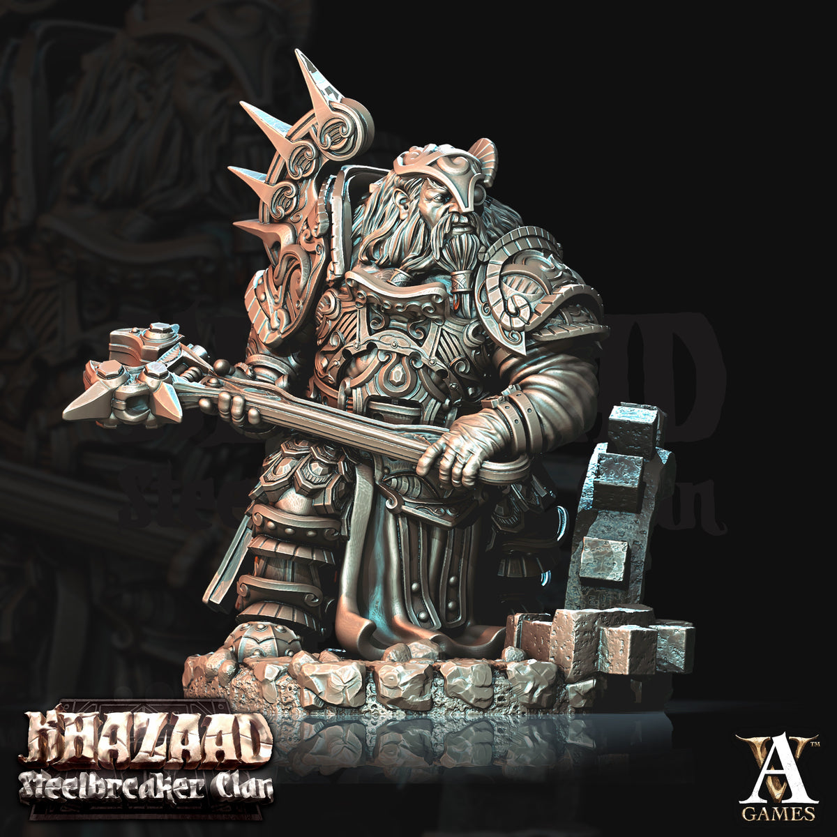 Steelbreaker Engineers Dwarf Miniatures - paintable tabletop miniature product view
