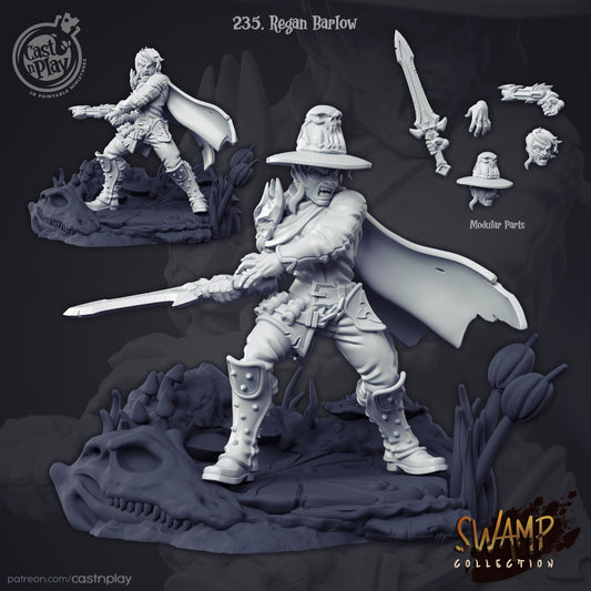 Human Paladin Miniature - resin tabletop miniature alternate angle