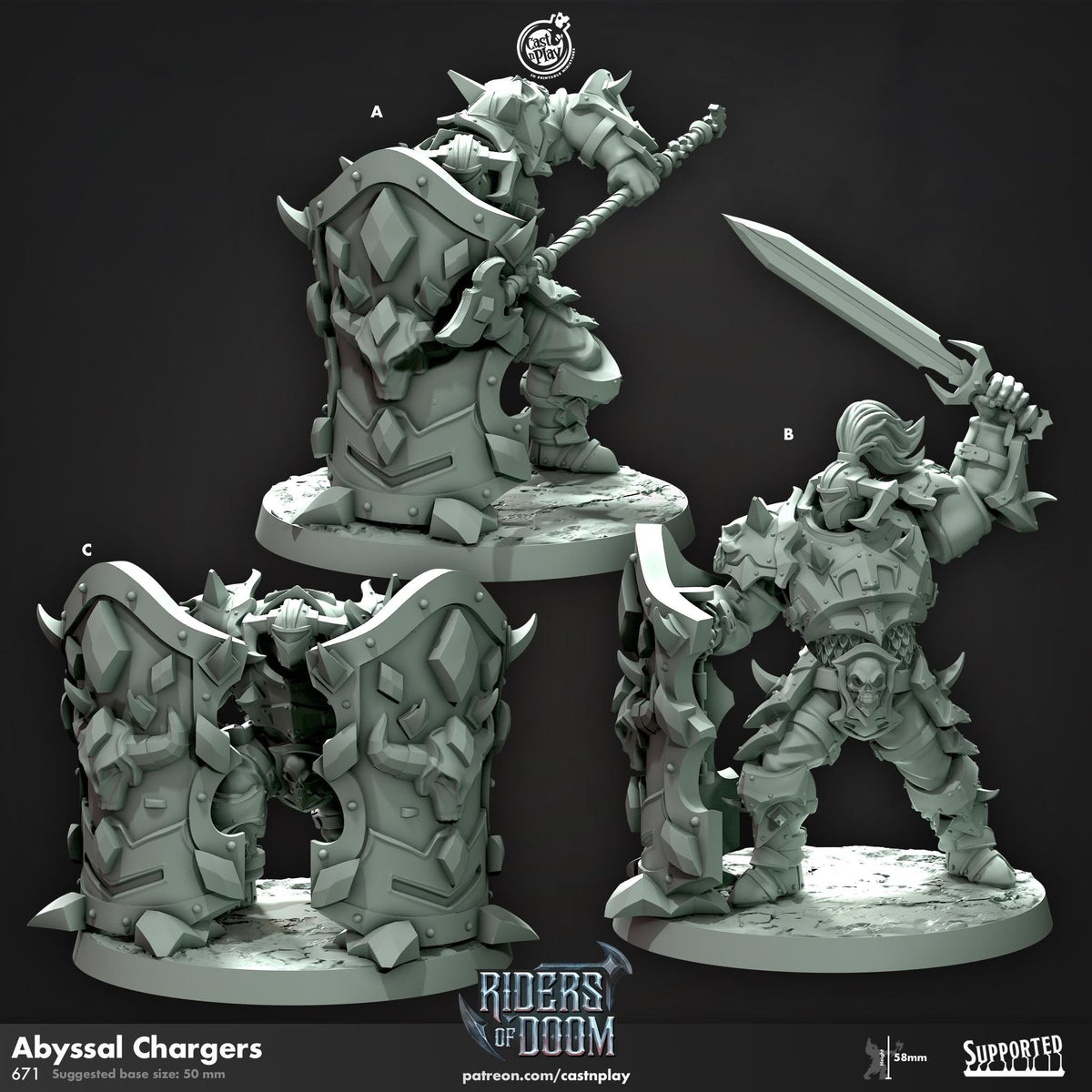 Paladin Miniature - resin tabletop miniature front view