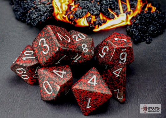 Chessex Speckled Silver Volcano Polyhedral 7-Dice Set