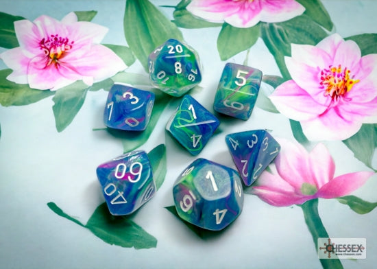 Chessex Festive Waterlily/white Polyhedral 7-Dice Set - alternate product view