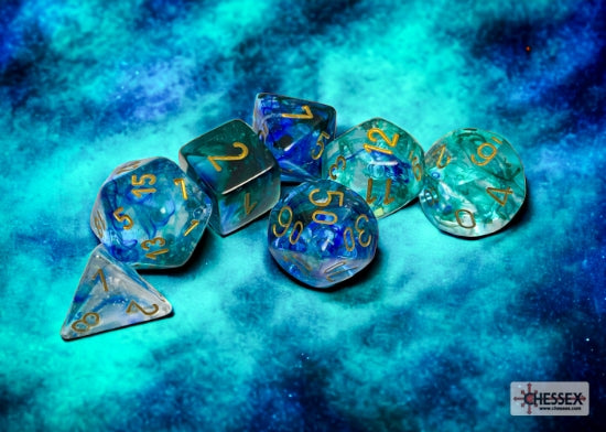 Chessex Nebula Oceanic/gold Luminary Polyhedral 7-Dice Set - alternate product view