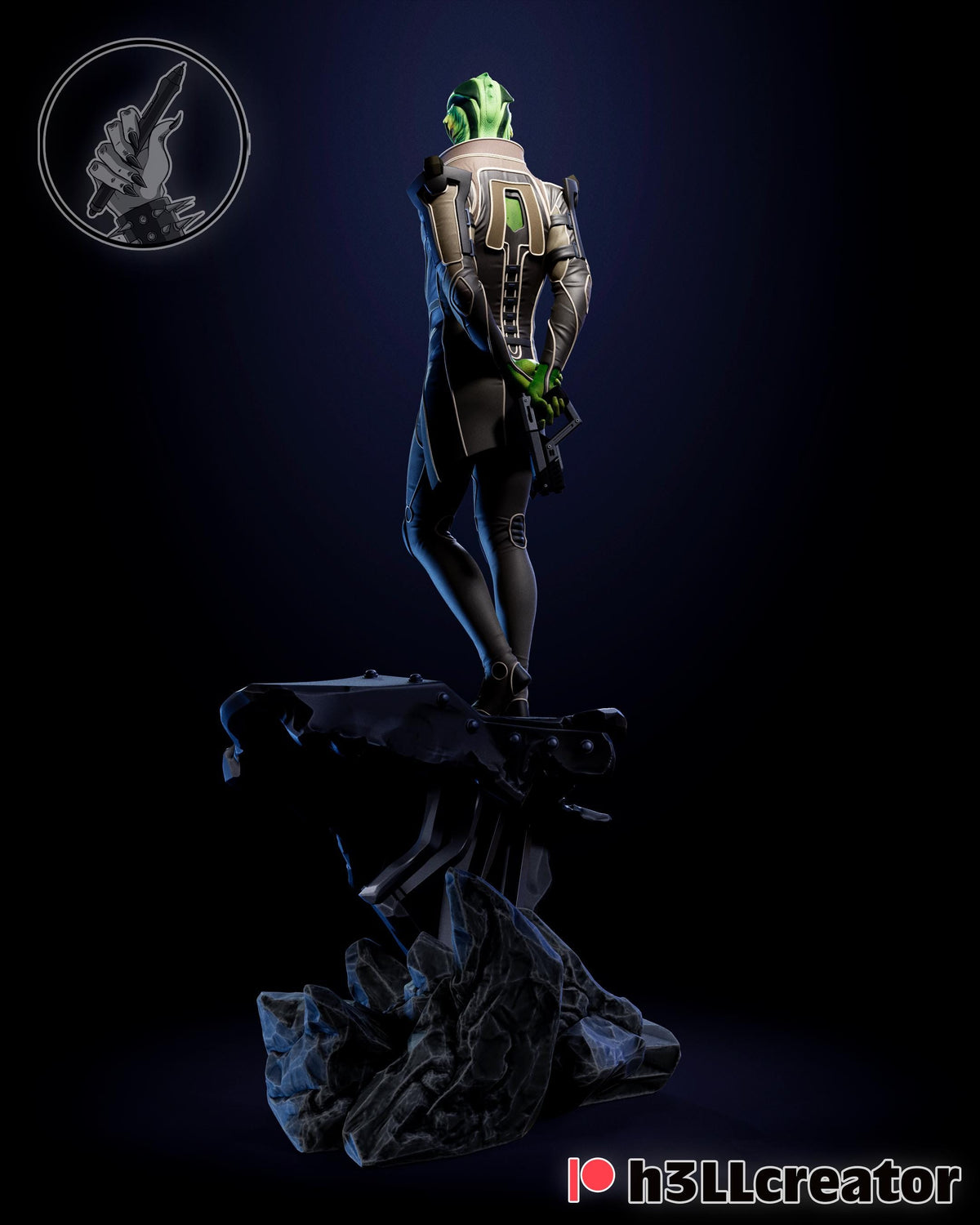Thane Krios Figure - Mass Effect - resin tabletop miniature alternate angle