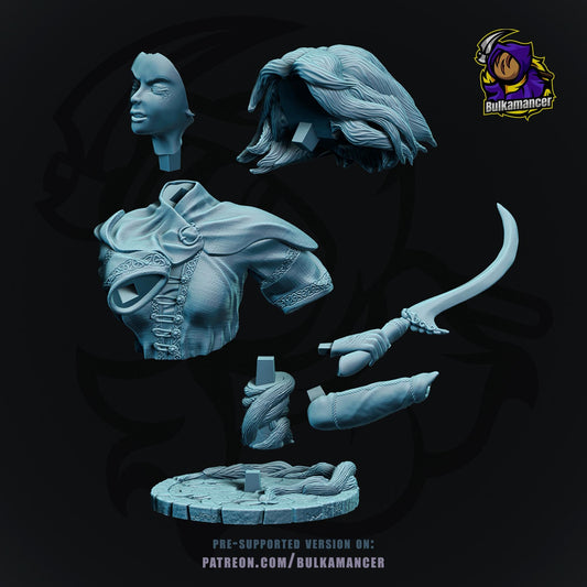 Melina Bust - Elden Ring - resin tabletop miniature alternate angle
