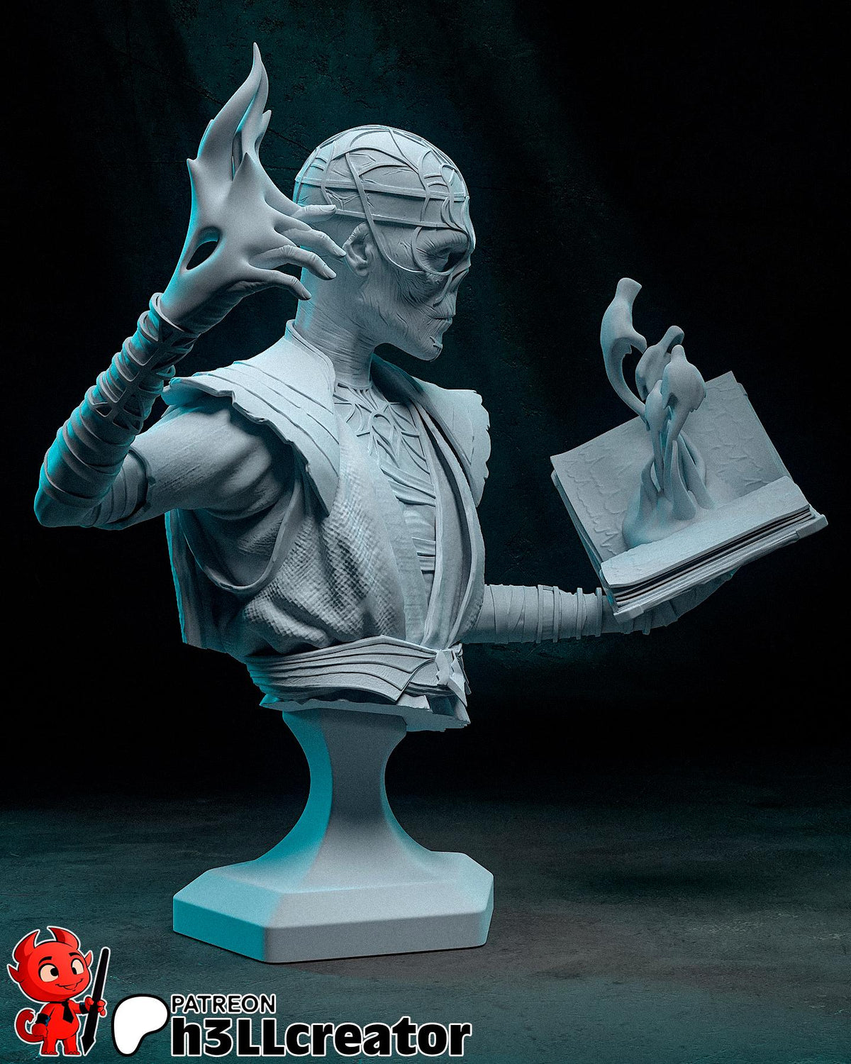 Withers Bust - Baldur's Gate 3 - resin tabletop miniature alternate angle
